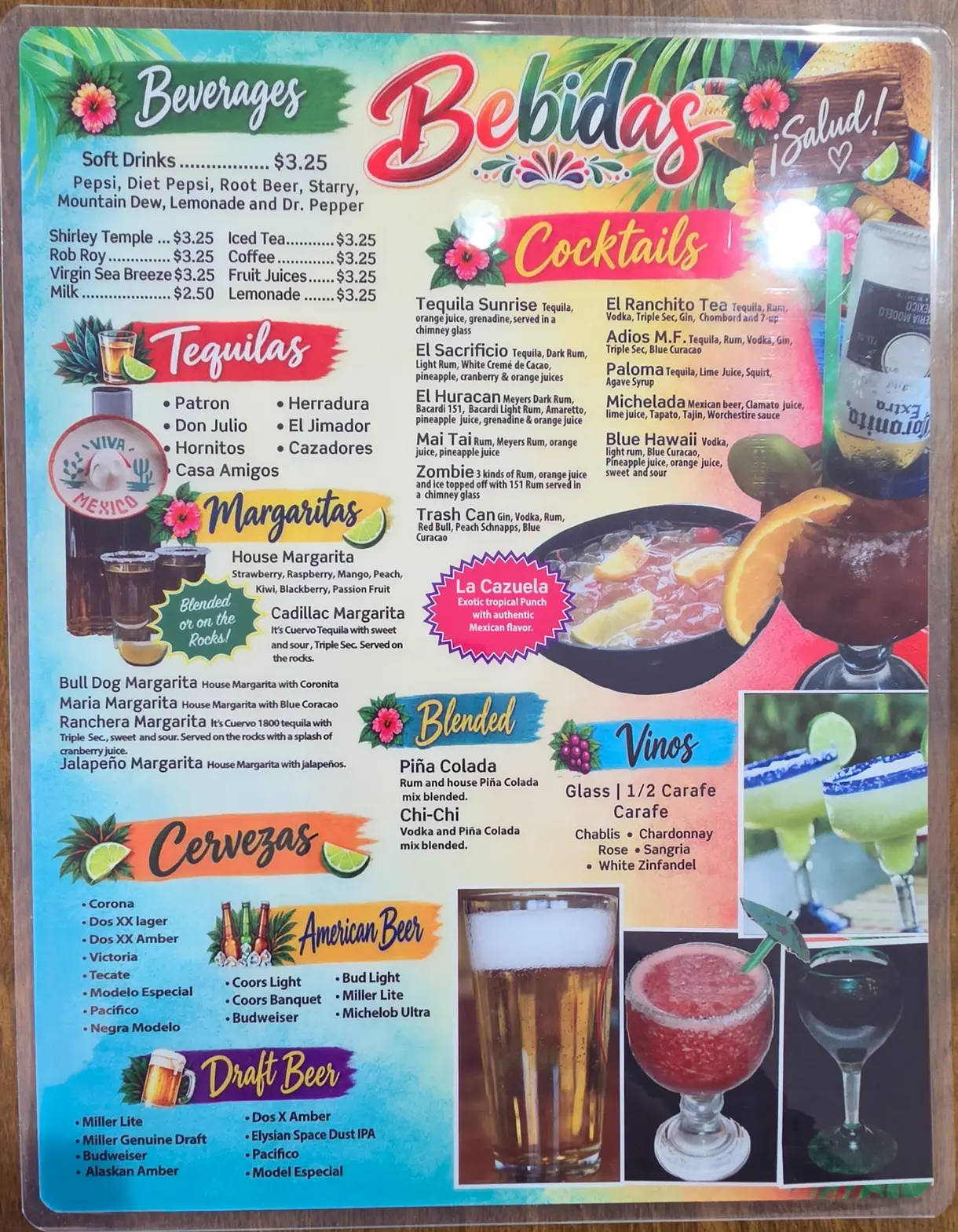 El Ranchito Dinner Menu Drinks